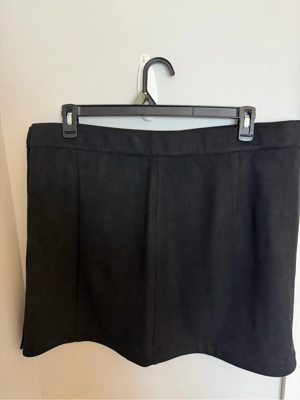 Vince Camuto Black Suede-Look Mini Skirt with Side Buttons
